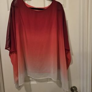 Women's Gradient Top - Red and White